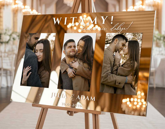 Tablica powitalna lustrzana