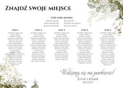 Tablica z usadzeniem gości Eliza - wzór 4