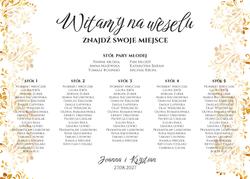 Tablica z usadzeniem gości Ariana3 - wzór 2