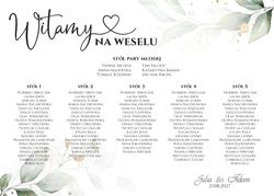 Tablica z usadzeniem gości Eukaliptus - wzór 3