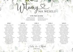 Tablica z usadzeniem gości Eukaliptus - wzór 4