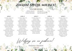 Tablica z usadzeniem gości Megan - wzór 1