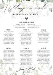 Tablica z usadzeniem gości Eukaliptus - wzór 1