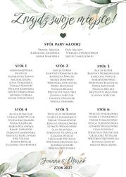 Tablica z usadzeniem gości Eukaliptus - wzór 2