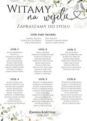 Tablica z usadzeniem gości Eukaliptus - wzór 3