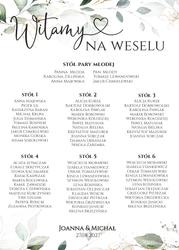 Tablica z usadzeniem gości Eukaliptus - wzór 4