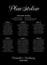 Akrylowa tablica z usadzeniem gości napisy - wzór 6