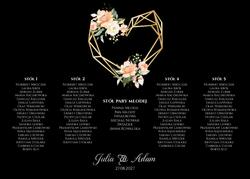 Akrylowa tablica z usadzeniem gości poziomo Ariana2 - wzór 3