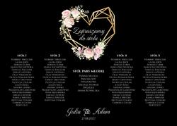 Akrylowa tablica z usadzeniem gości poziomo Ariana2 - wzór 6