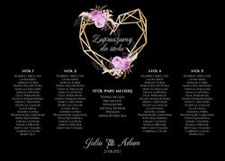 Akrylowa tablica z usadzeniem gości poziomo Ariana2 - wzór 9