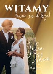 Lustrzana tablica powitalna ze zdjęciem - wzór 1