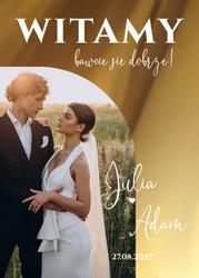 Lustrzana tablica powitalna ze zdjęciem - wzór 1