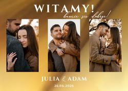 Lustrzana tablica powitalna ze zdjęciem - wzór 1