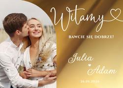 Lustrzana tablica powitalna ze zdjęciem - wzór 3