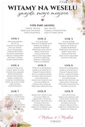 Tablica z usadzeniem gości 90x60 Iris- wzór 2