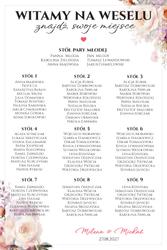 Tablica z usadzeniem gości 90x60 Iris- wzór 4