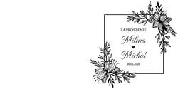 Złocone zaproszenia Ofelia2 - wzór 4 prz&oacute;d
