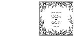 Złocone zaproszenia Ofelia2 - wzór 5 prz&oacute;d