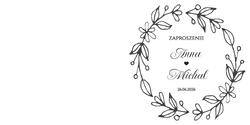 Złocone zaproszenia Ofelia2 - wzór 12 prz&oacute;d