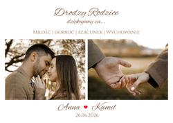 Podziękowania dla Rodziców - wzór 1