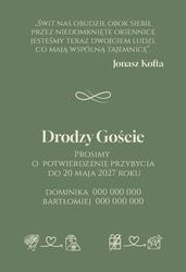 Zaproszenia Eliana - wzór 1