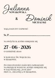 Zaproszenia Eliana - wzór 2