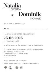 Zaproszenia Dakota - wzór 2