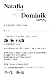 Zaproszenia Dakota - wzór 6