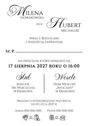 Zaproszenia Paloma - wzór 10
