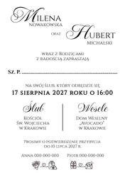Zaproszenia Paloma - wzór 12