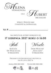 Zaproszenia Paloma - wzór 16