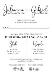 Zaproszenia Paloma - wzór 19