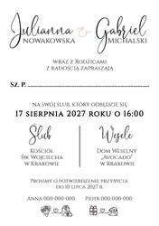 Zaproszenia Paloma - wzór 20