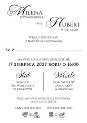 Zaproszenia Paloma - wzór 21