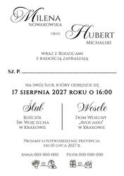 Zaproszenia Paloma - wzór 27