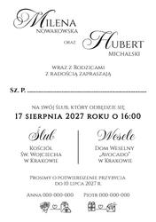 Zaproszenia Paloma - wzór 29
