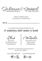 Zaproszenia Paloma - wzór 30
