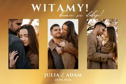 Lustrzana tablica powitalna ze zdjęciem - wzór 1