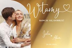 Lustrzana tablica powitalna ze zdjęciem - wzór 3