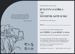 Zaproszenia Greta - wzór 5