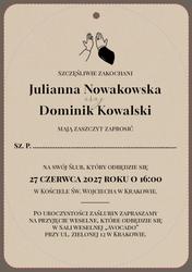 Zaproszenia Sonia - wzór 1