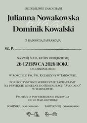 Zaproszenia Lila - wzór 2