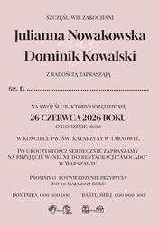 Zaproszenia Lila - wzór 3