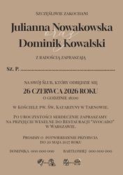 Zaproszenia Lila - wzór 4