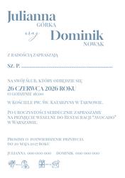 Zaproszenia Artemis - wzór 2