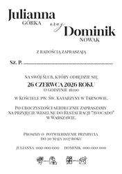 Zaproszenia Artemis - wzór 3