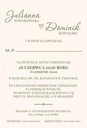 Zaproszenia Koleta - wzór 1