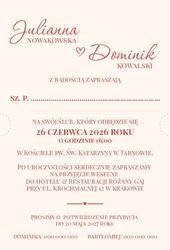 Zaproszenia Koleta - wzór 5