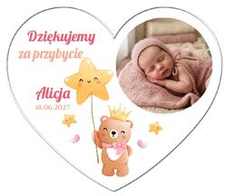 Magnesy z podziękowaniem Chrzest białe - wzór 6