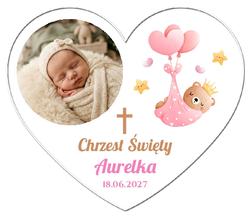 Magnesy z podziękowaniem Chrzest białe - wzór 8